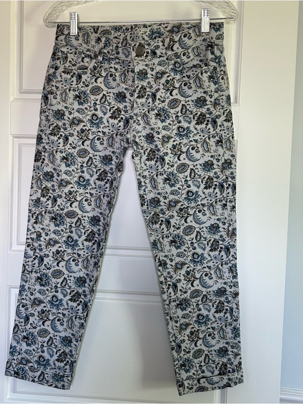 LOFT Floral Paisley Crop Pants